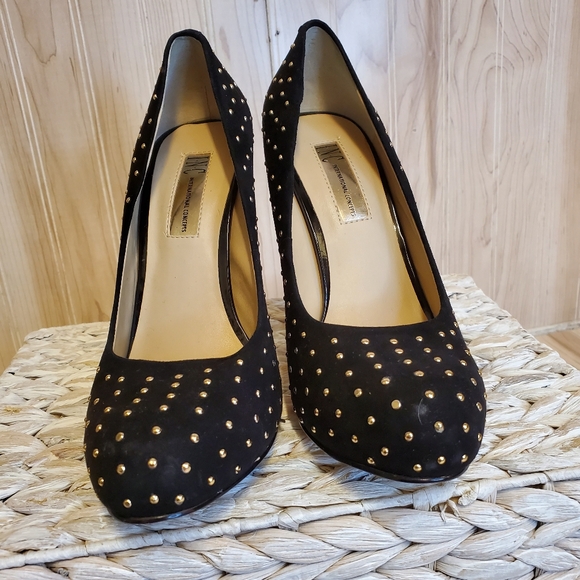 INC International Concepts Womens Black W/gold Studs Pumps Shoes Size 7 - Picture 3 of 6